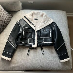 Blank NYC Women’s Black and Cream Jacket